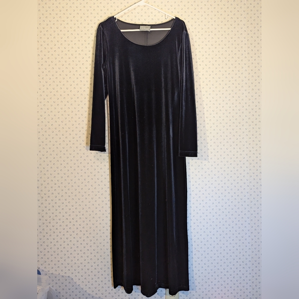 🖤 Carol Anderson Petites L Vintage Velvet Long Sleeve Dress Holidays Winter